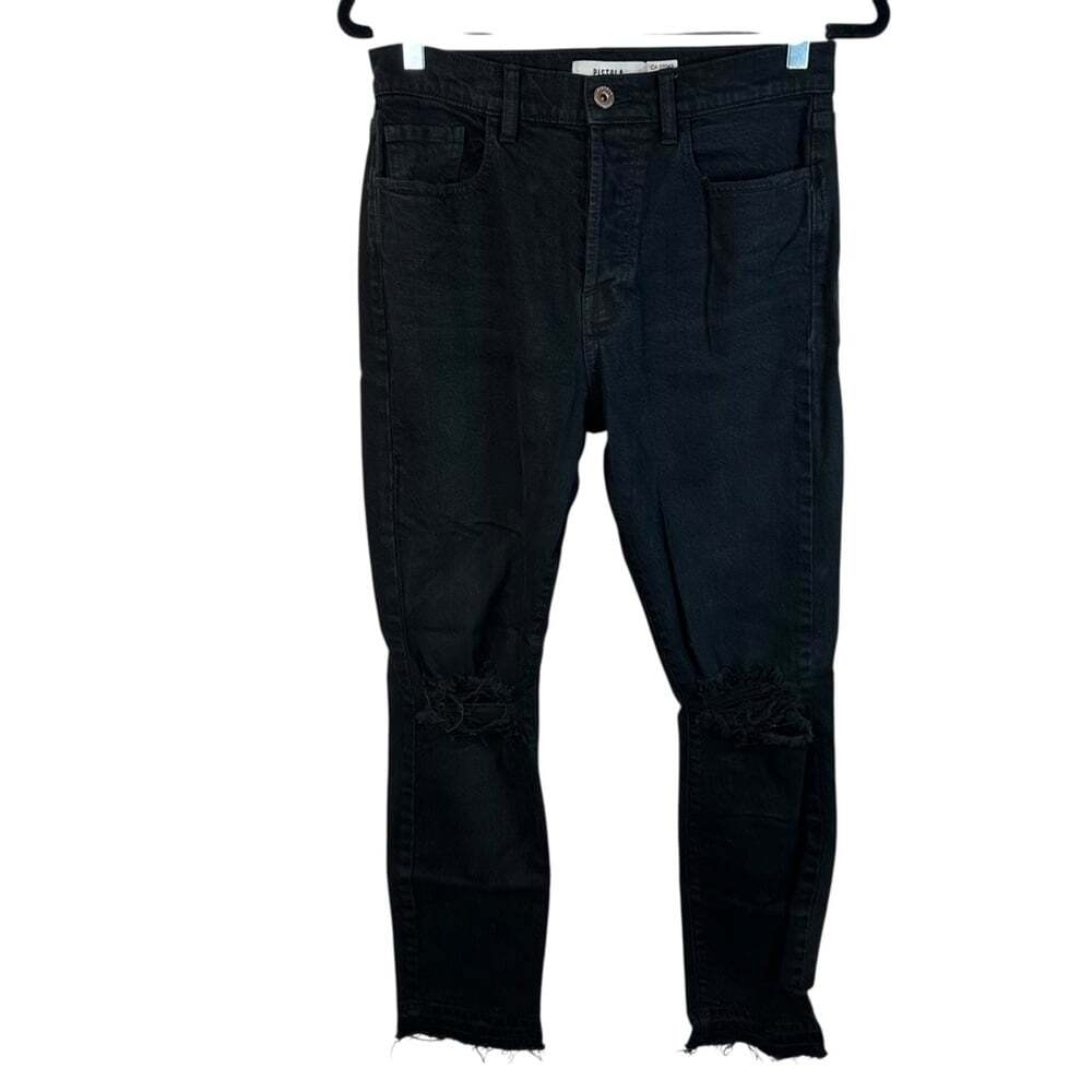 Pistola Black Distressed Jeans Size 8 Frayed Hem Denimcore Streetcore Casualcore